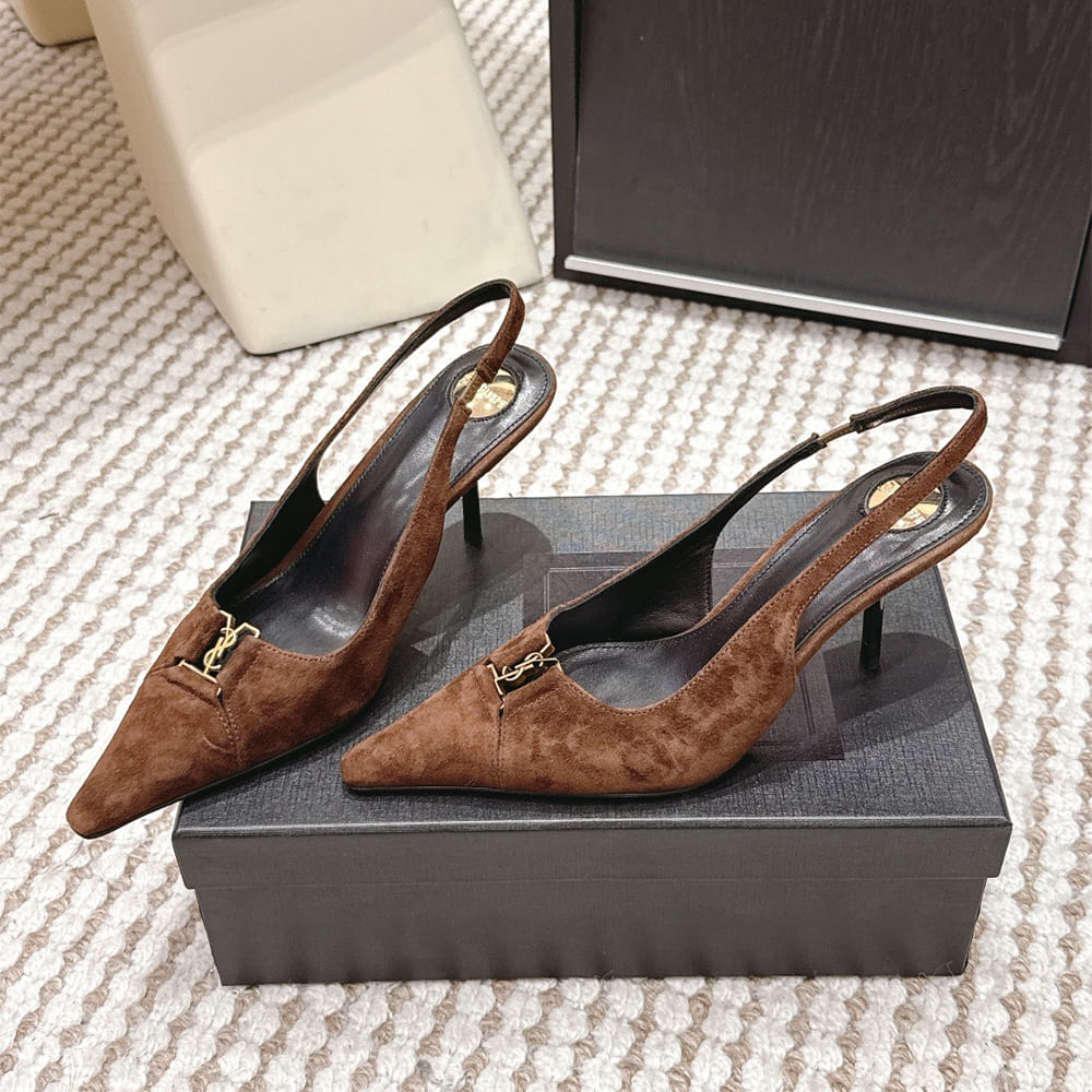 Y51 BABYLONE BRETEUIL slingback pumps in suede