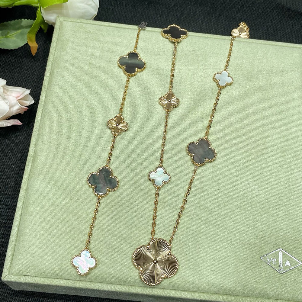 VCA Magic Alhambra transformable long necklace, 15 motifs