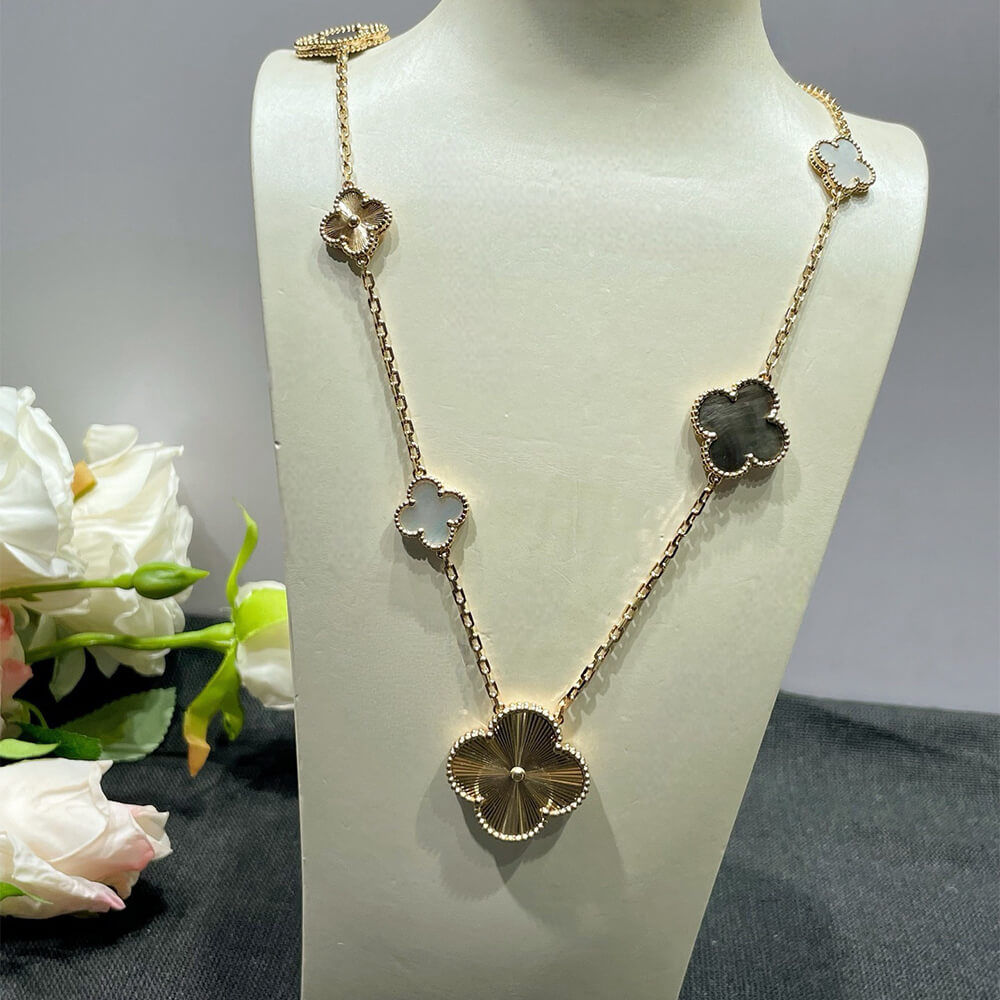 VCA Magic Alhambra transformable long necklace, 15 motifs