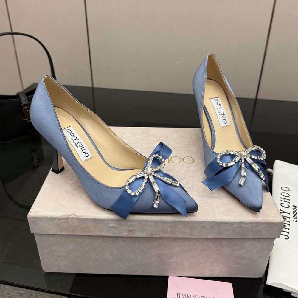 J1m*y Ch00 Crystal-Embellished Satin Pumps (EU SIZE 35-43)