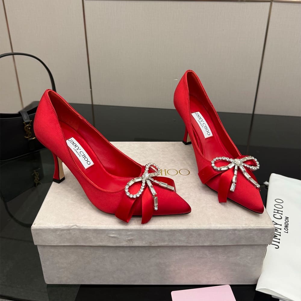 J1m*y Ch00 Crystal-Embellished Satin Pumps (EU SIZE 35-43)