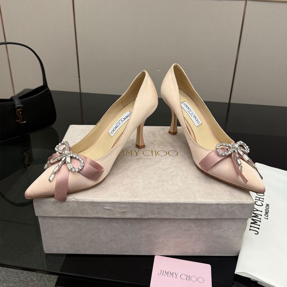 J1m*y Ch00 Crystal-Embellished Satin Pumps (EU SIZE 35-43)