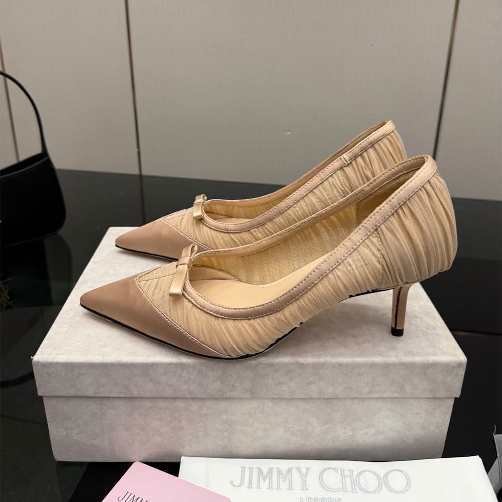 J1m*y Ch00 Ruched Tulle Pumps (EU SIZE 35-42)