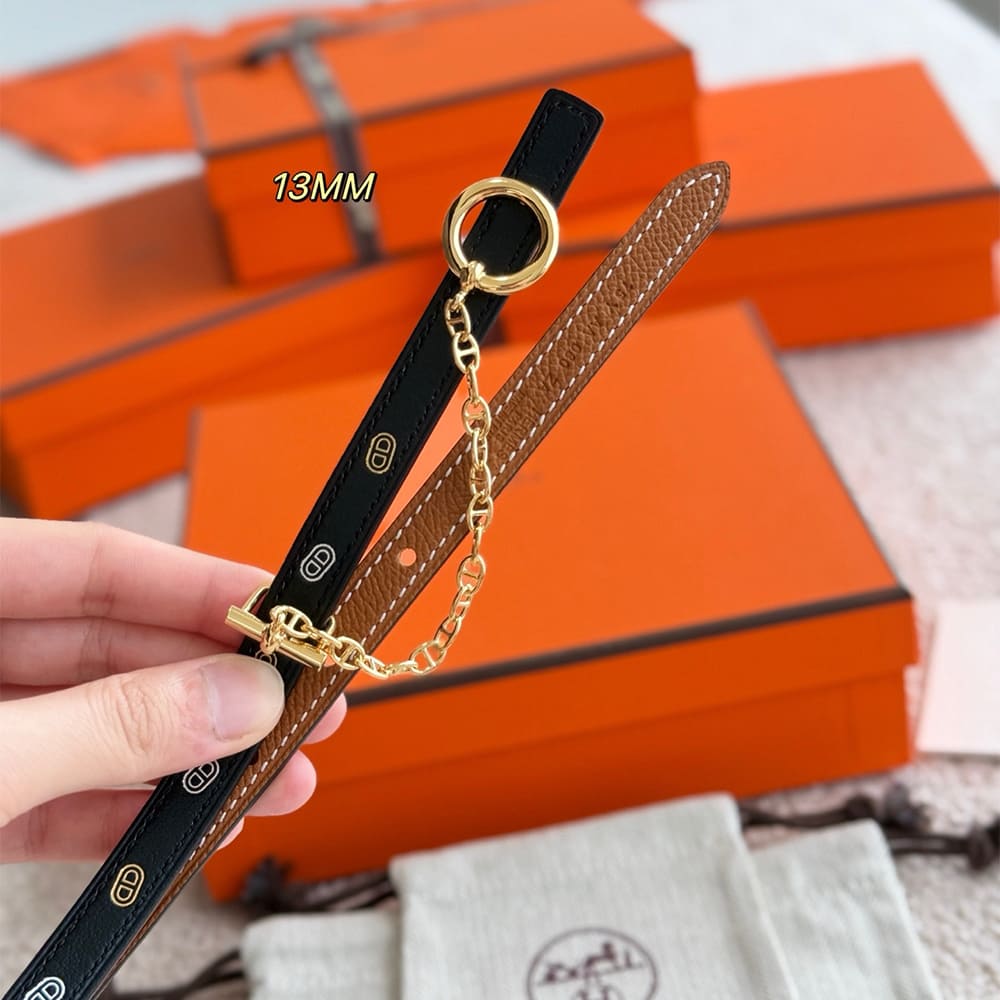 H**me5 Carrousel belt buckle & H**me5 sur Mer reversible leather strap 13 mm