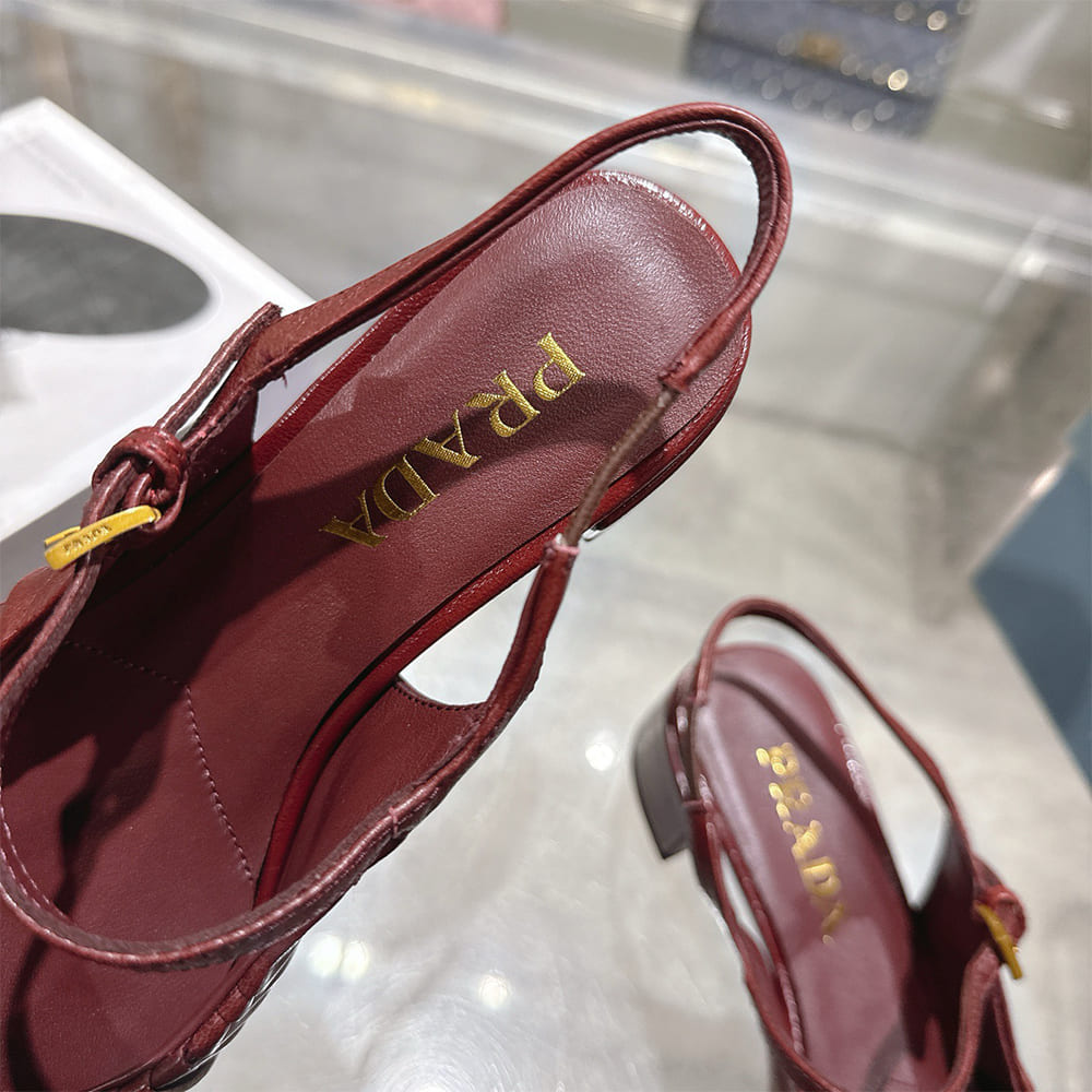 Pra*a Ruched Toe Mary Jane Leather Pumps (EU SIZE 35-41)
