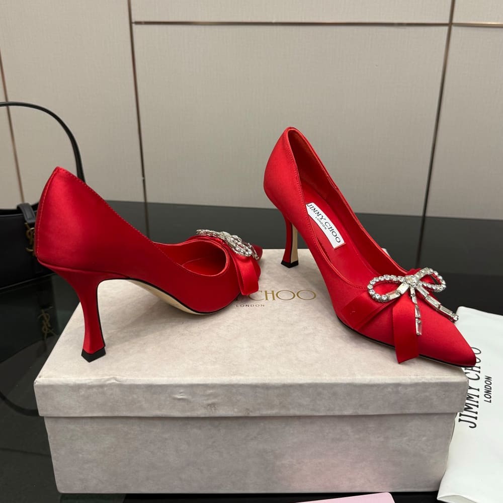 J1m*y Ch00 Crystal-Embellished Satin Pumps (EU SIZE 35-43)