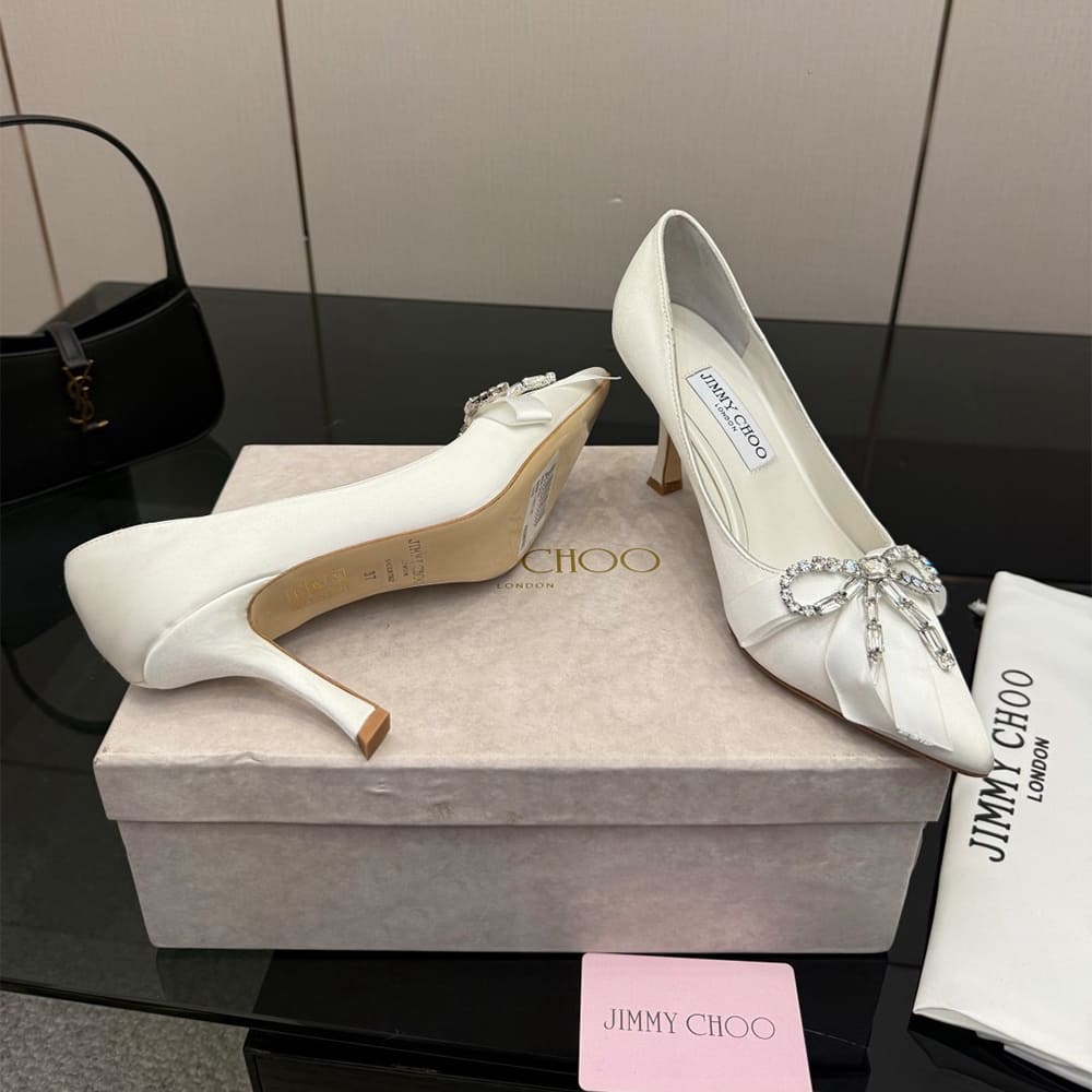 J1m*y Ch00 Crystal-Embellished Satin Pumps (EU SIZE 35-43)