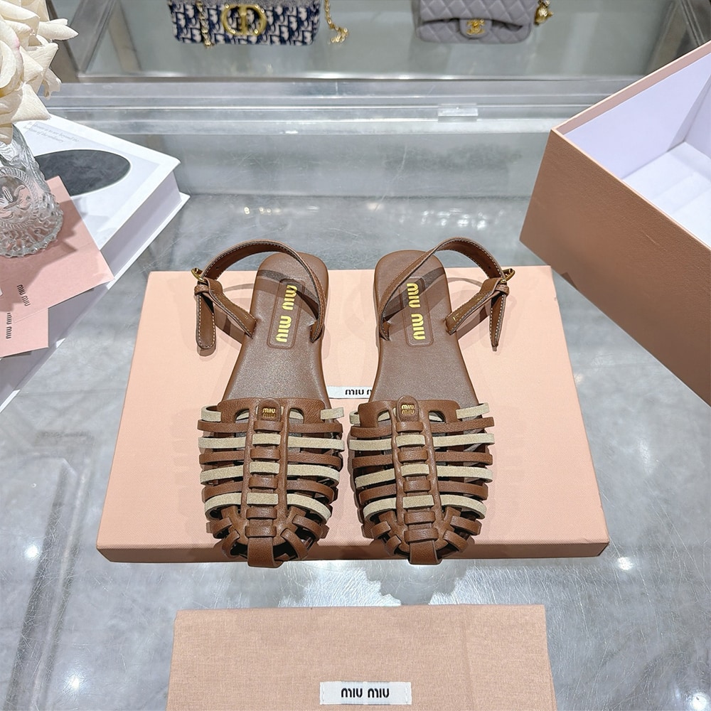 M1um1u Nappa and suede leather sandals (EU SIZE 35-40)