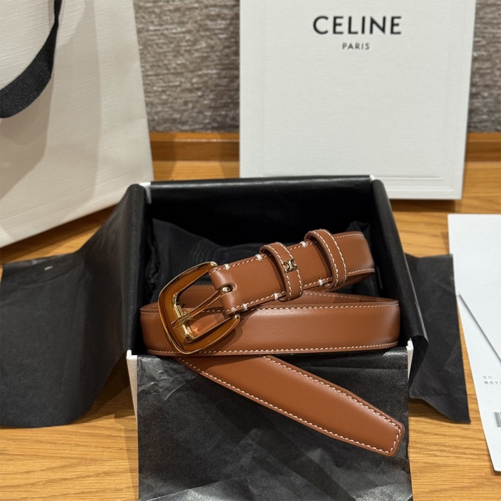 Ce1i*e VIVIENNE BELT 25MM IN Natural Calfskin