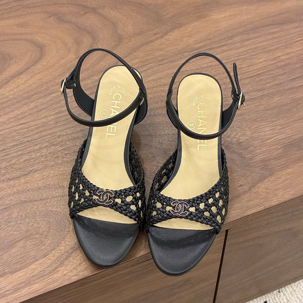 Ch**el Braided Ankle-Strap Sandals (EU SIZE 35-41)