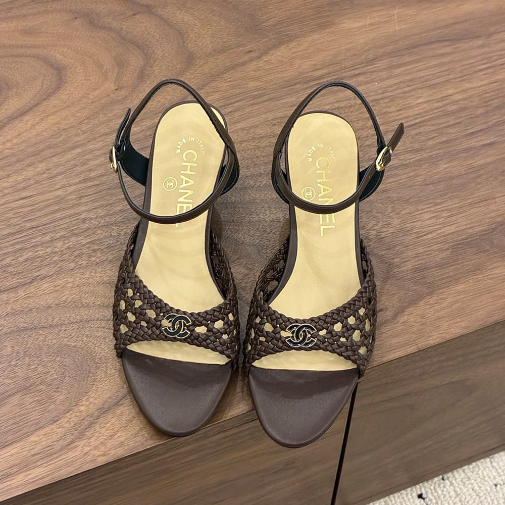 Ch**el Braided Ankle-Strap Sandals (EU SIZE 35-41)