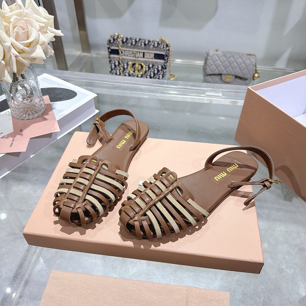M1um1u Nappa and suede leather sandals (EU SIZE 35-40)