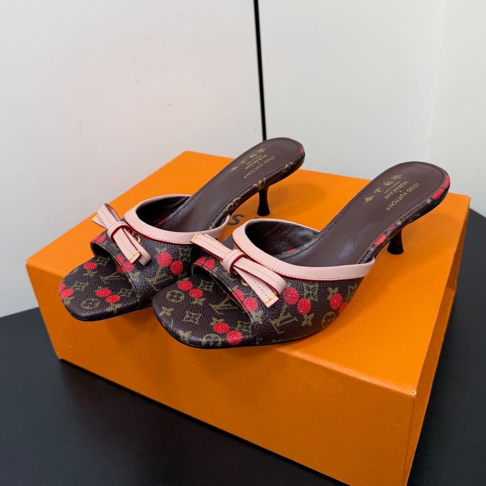 LV x TM Cherry Monogram Heeled Mules (EU SIZE 35-42)