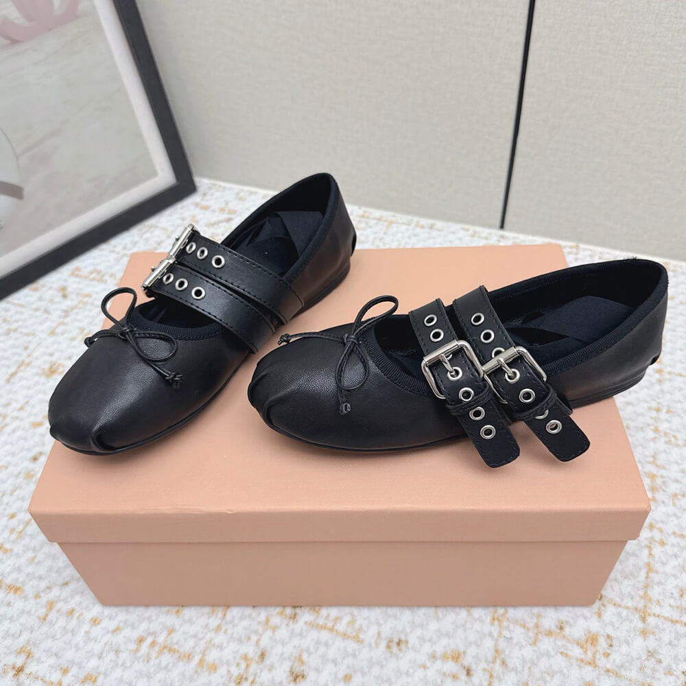 M1um1u Nappa and calf leather ballerinas (EU SIZE 35-40)