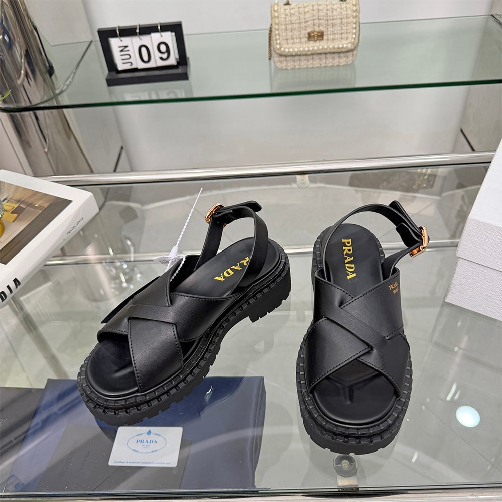 Pra*a Crisscross Leather Sandals (EU SIZE 35-42)