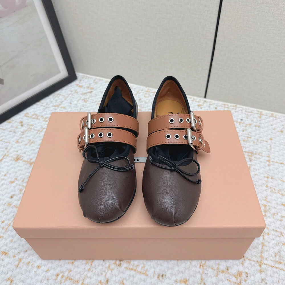 M1um1u Nappa and calf leather ballerinas (EU SIZE 35-40)