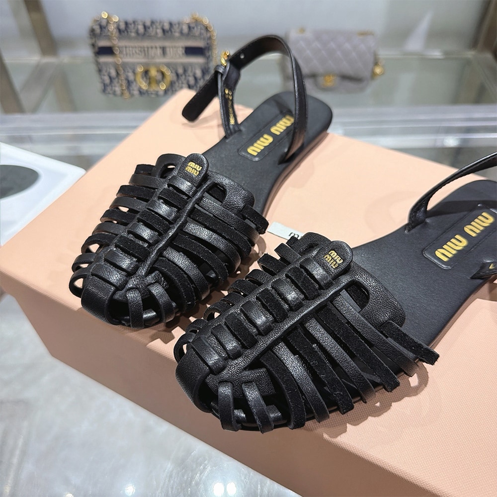 M1um1u Nappa and suede leather sandals (EU SIZE 35-40)
