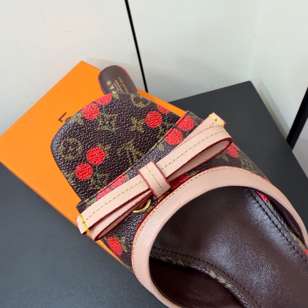 LV x TM Cherry Monogram Heeled Mules (EU SIZE 35-42)