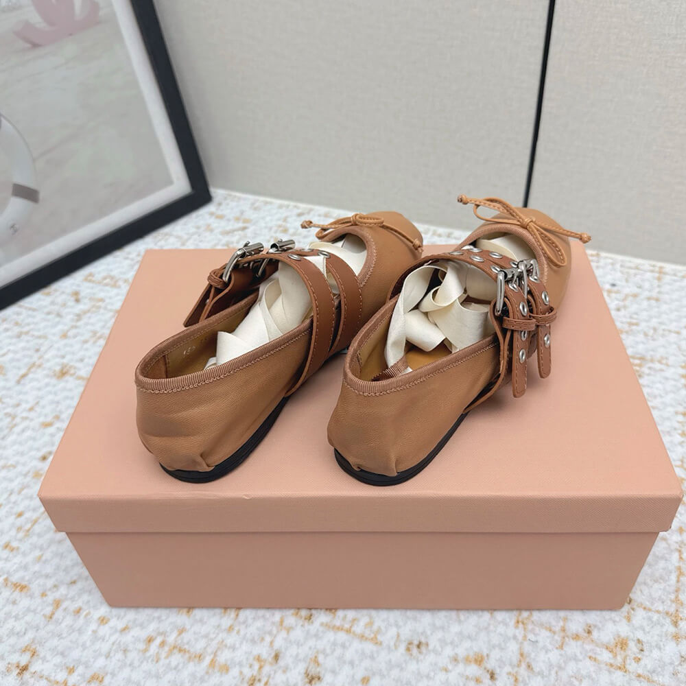 M1um1u Nappa and calf leather ballerinas (EU SIZE 35-40)