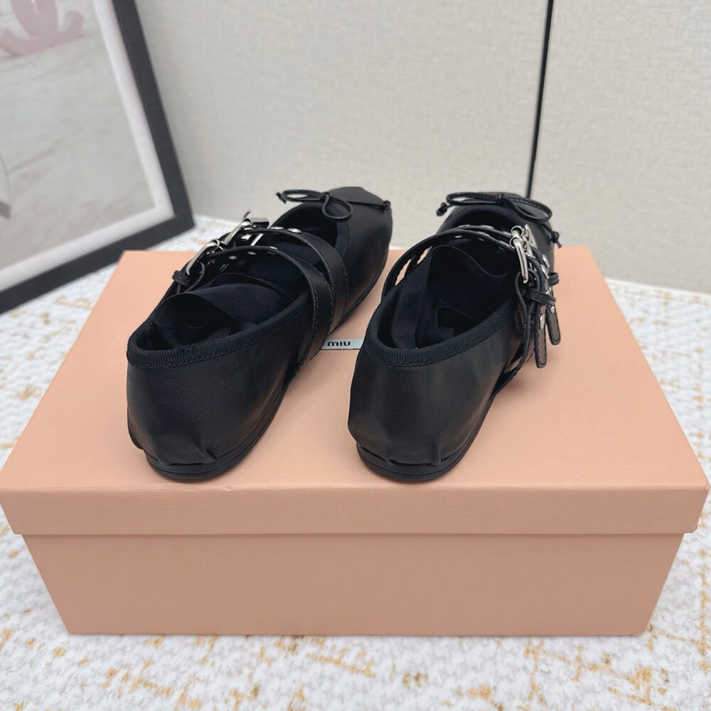 M1um1u Nappa and calf leather ballerinas (EU SIZE 35-40)
