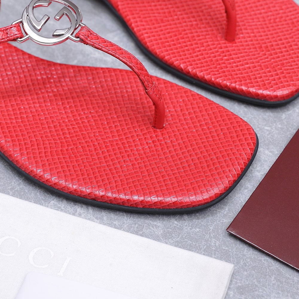 Gvc*1 Women’s python thong sandal with Interlocking G(EU SIZE 35-42)