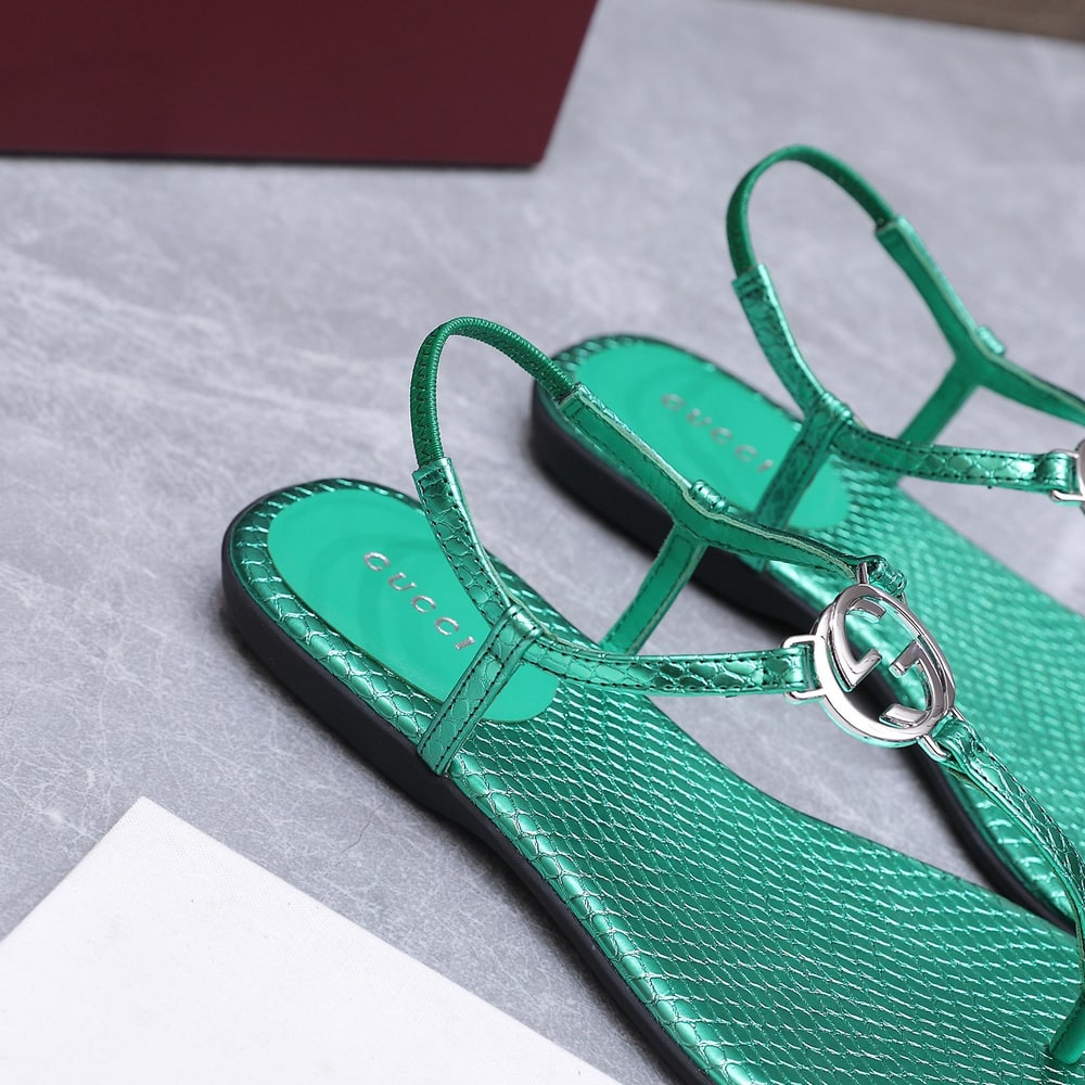 Gvc*1 Women’s python thong sandal with Interlocking G(EU SIZE 35-42)