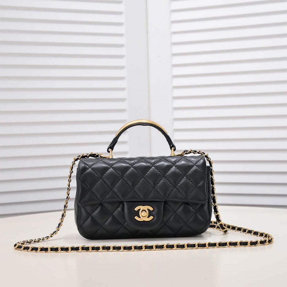 Ch**el Mini Flap with Top Handle
