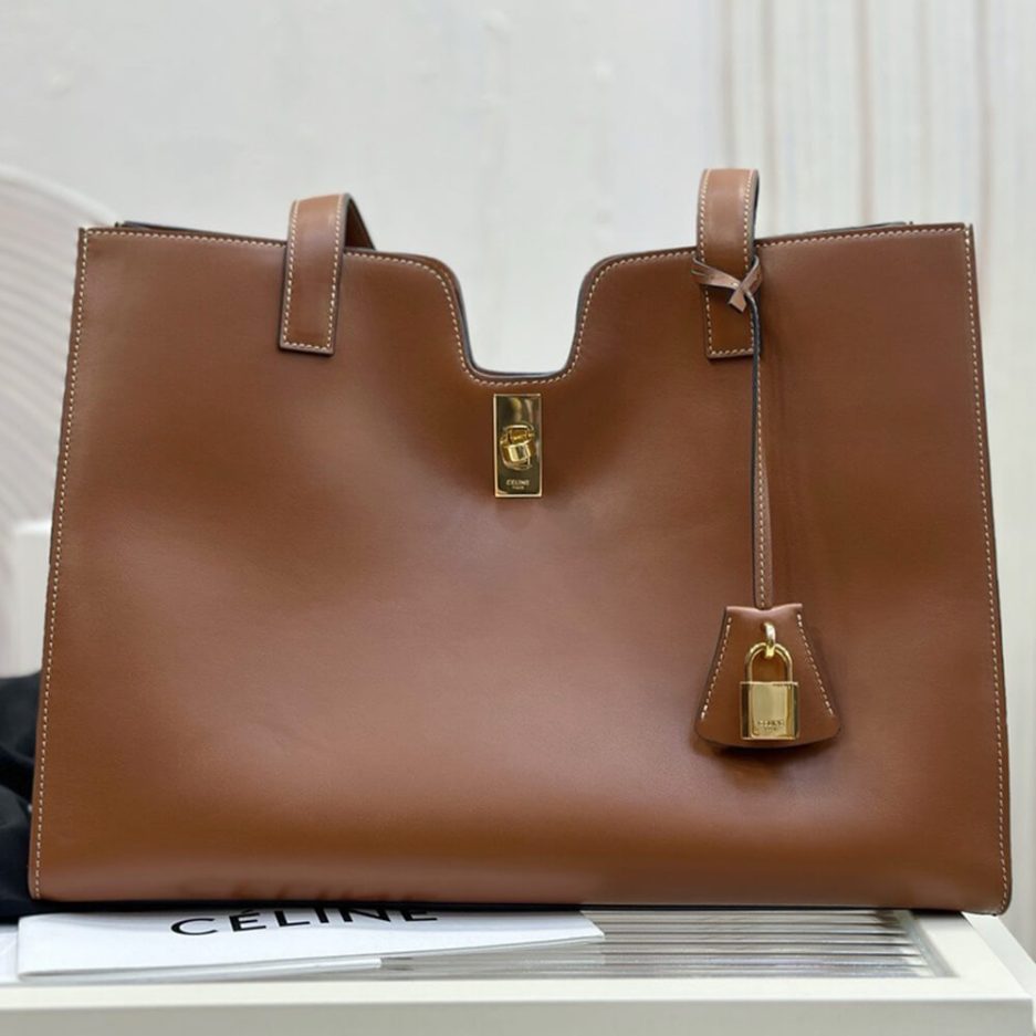 Ce1i*e CABAS 16 IN S*pPLE SMOOTH CALFSKIN