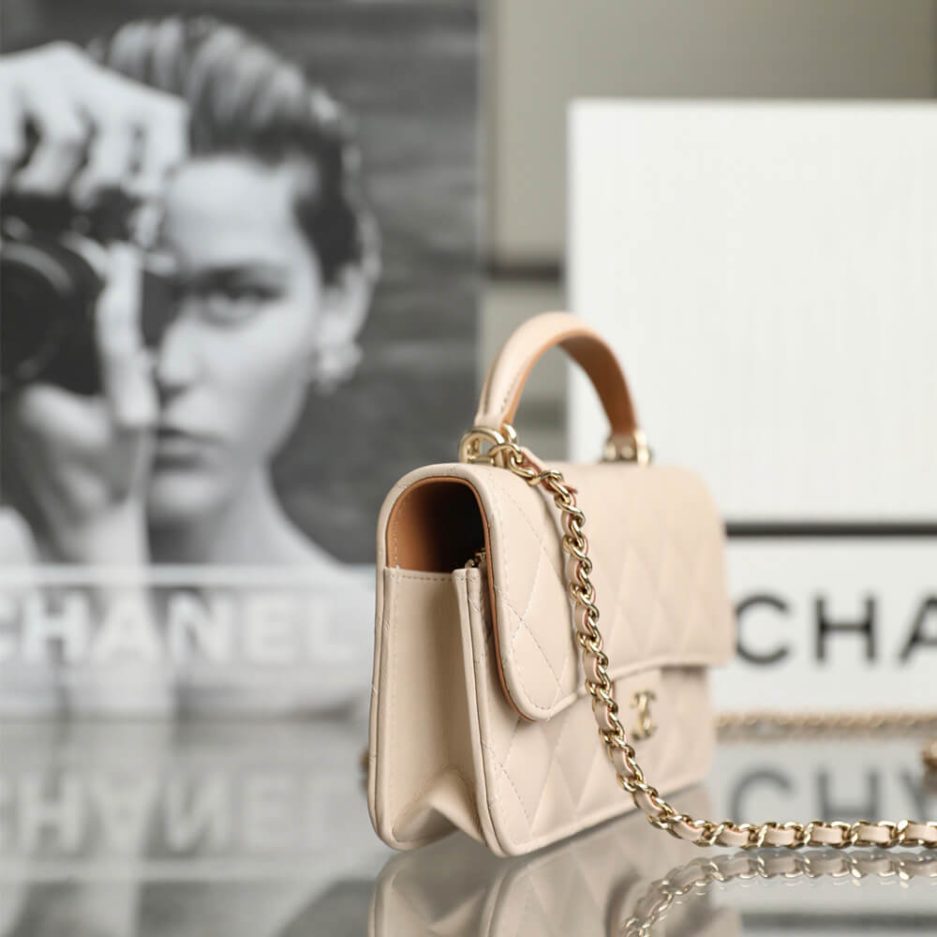 Ch**el MINI FLAP WITH TOP HANDLE(HIGH-END GRADE)