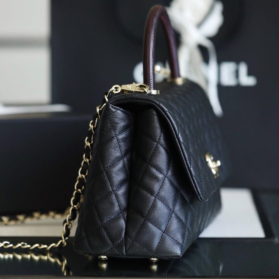 Ch**el LARGE FLAP BAG WITH TOP HANDLE(high-end grade)
