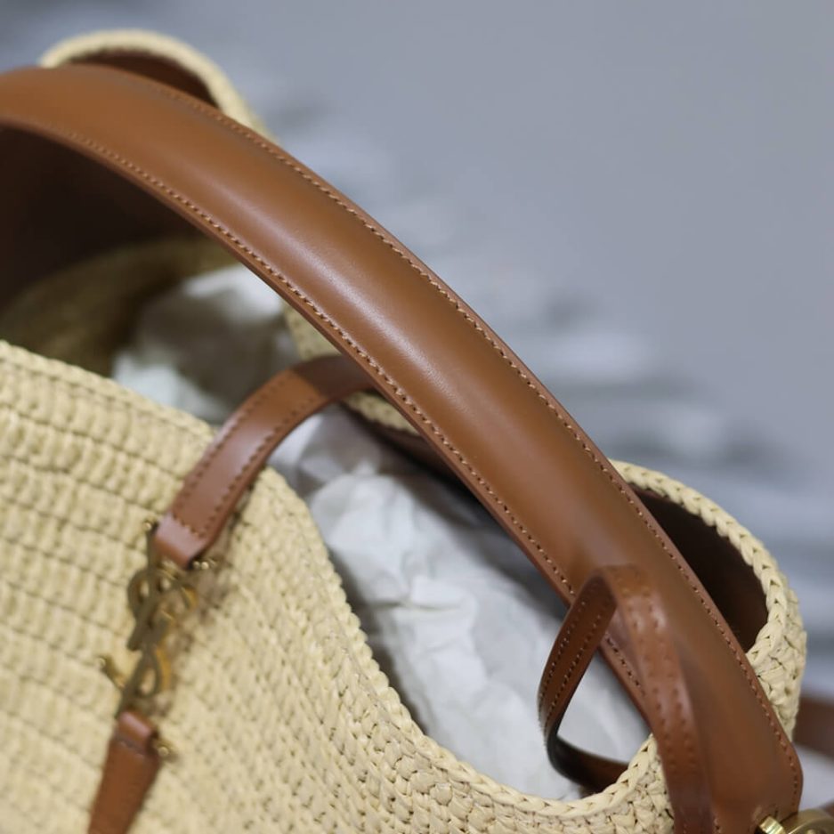 Y51 LE 37 IN WOVEN RAFFIA AND VEGETABLE-TANNED LEATHER(HIGH-END GRADE)
