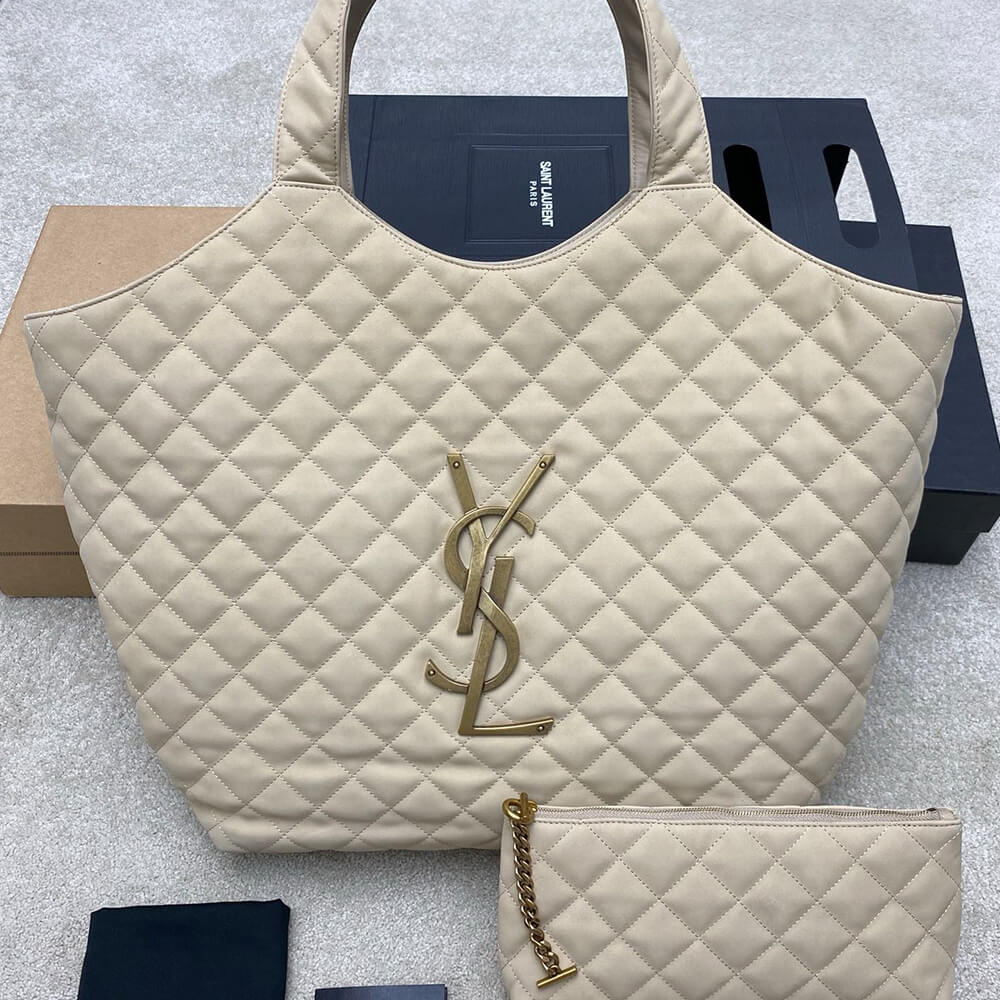 Y51 ICARE maxi shopping bag in quilted nubuck suede(HIGH-END GRADE)