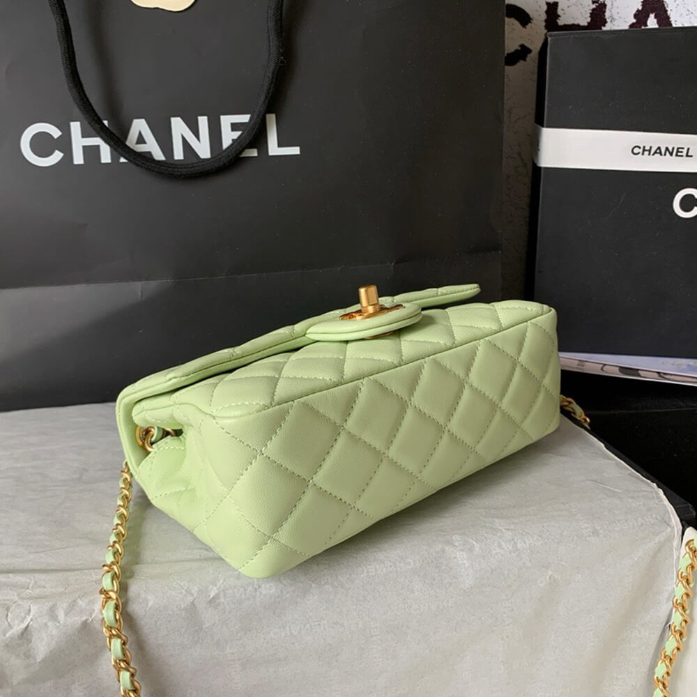 Ch**el Pearl Crush Mini Rectangular Flap