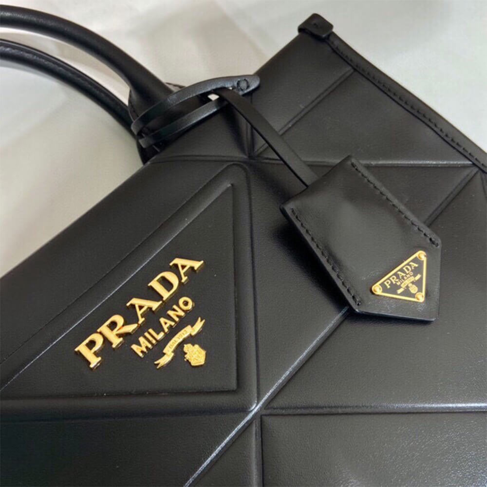 Pra*a Small leather Pra*a Symbole bag with topstitching