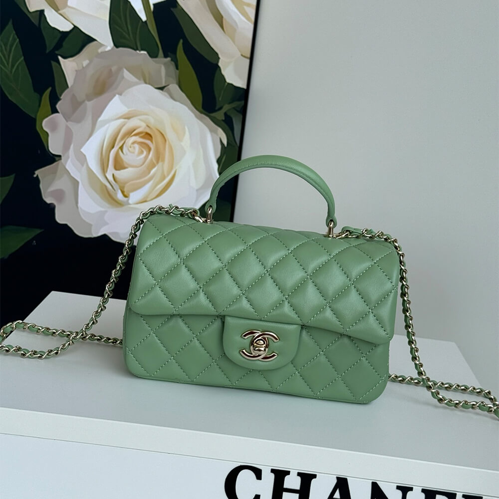 Ch**el Mini Classic Handbag With Top Handle