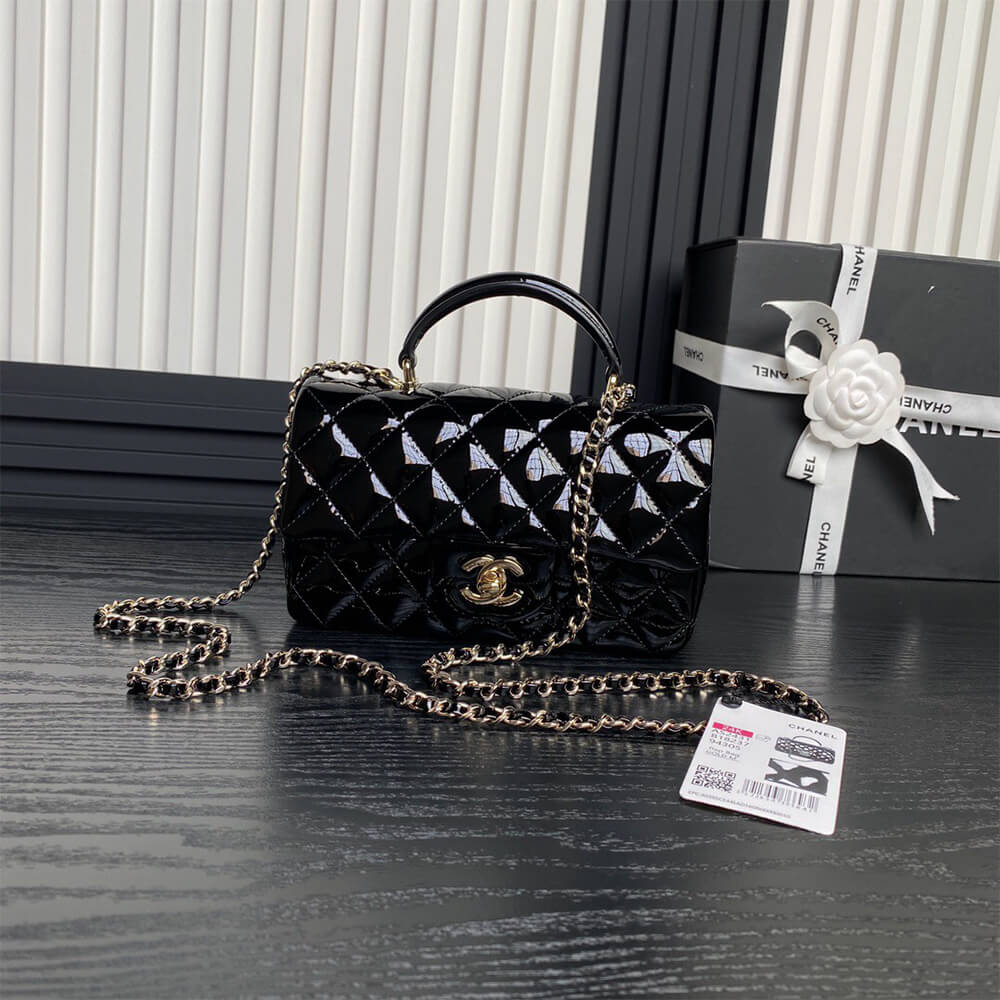Ch**el Mini Classic Handbag With Top Handle
