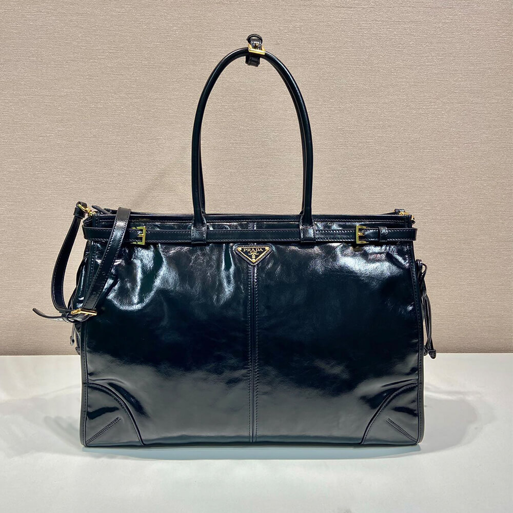 Pra*a Extra large leather handbag(high-end grade)