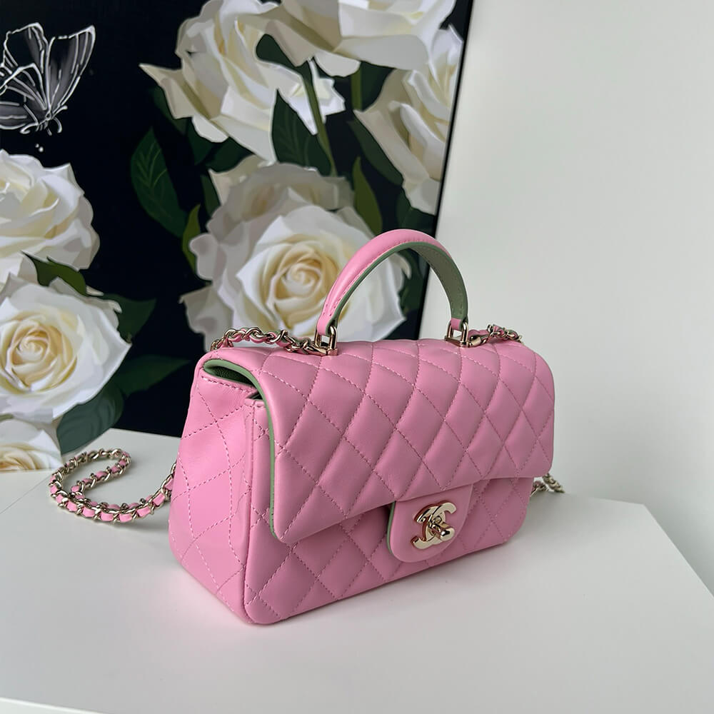 Ch**el Mini Classic Handbag With Top Handle