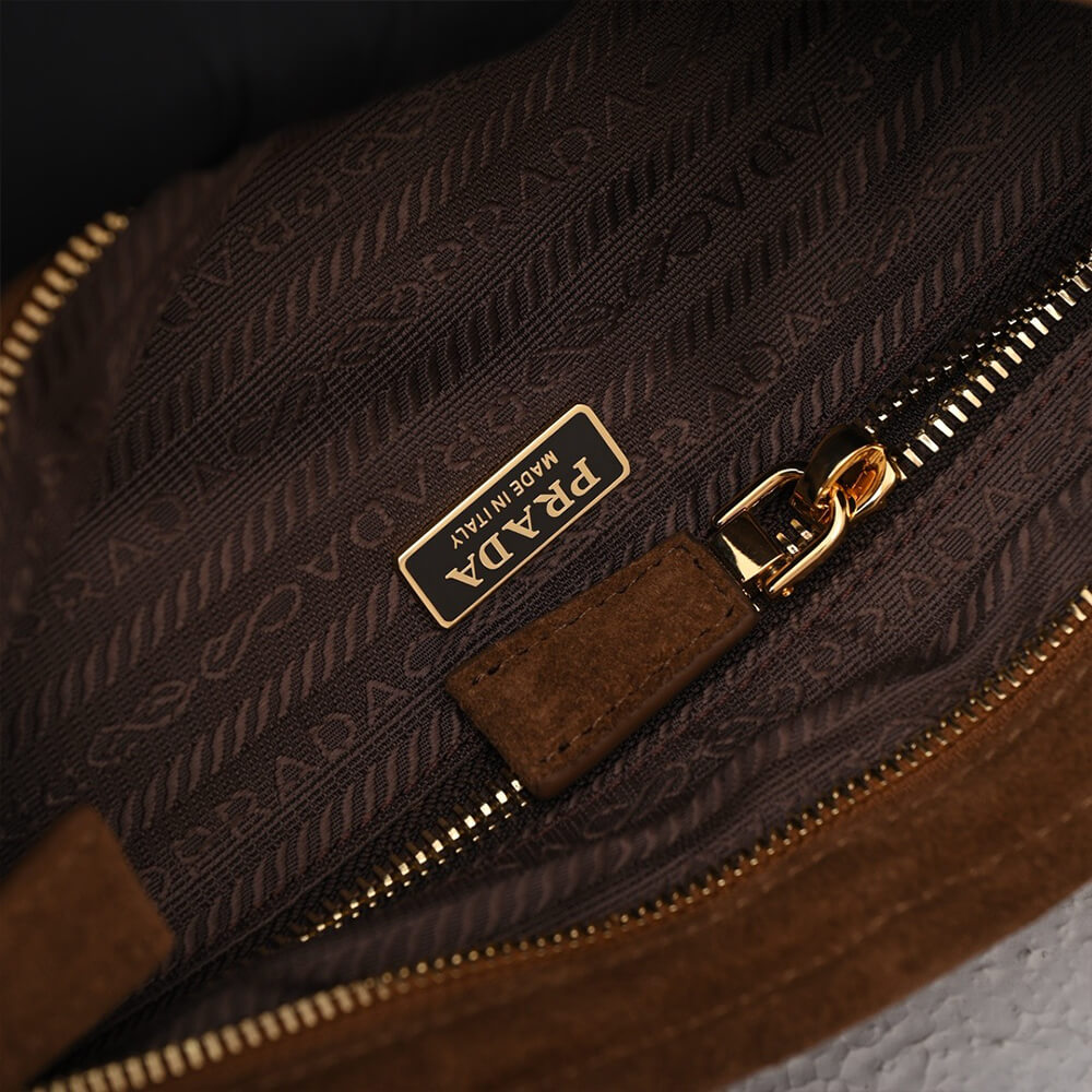 Pra*a Medium suede handbag(high-end grade)