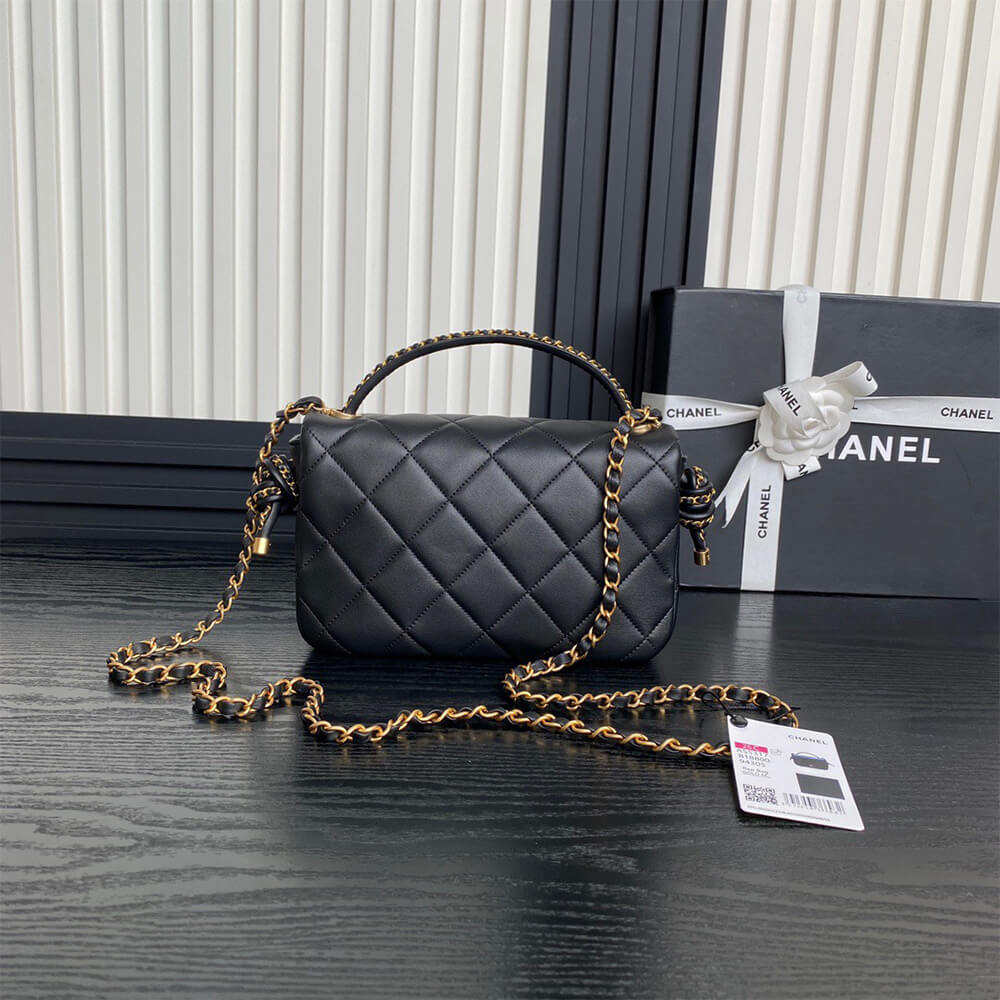 Ch**el Flap Bag with Top Handle(HIGH-END GRADE)