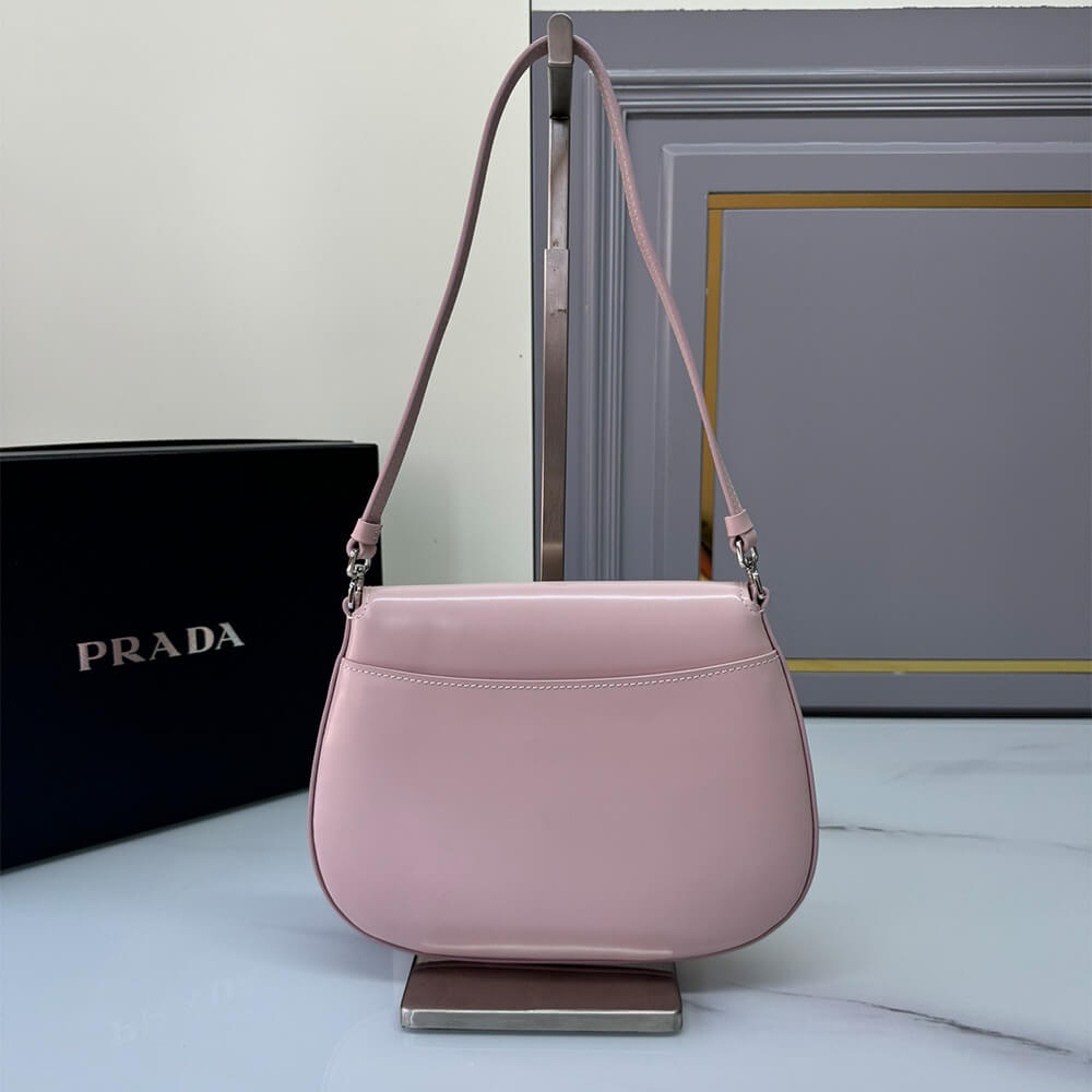 Small Pra*a Cleo brushed leather shoulder bag with flap