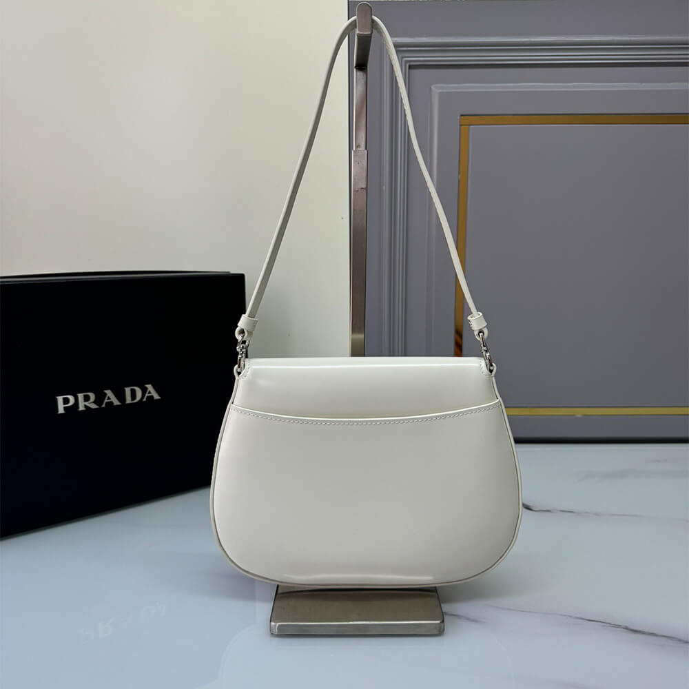 Small Pra*a Cleo brushed leather shoulder bag with flap