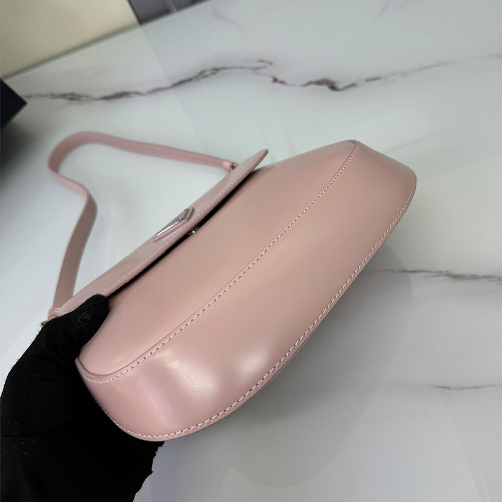 Small Pra*a Cleo brushed leather shoulder bag with flap