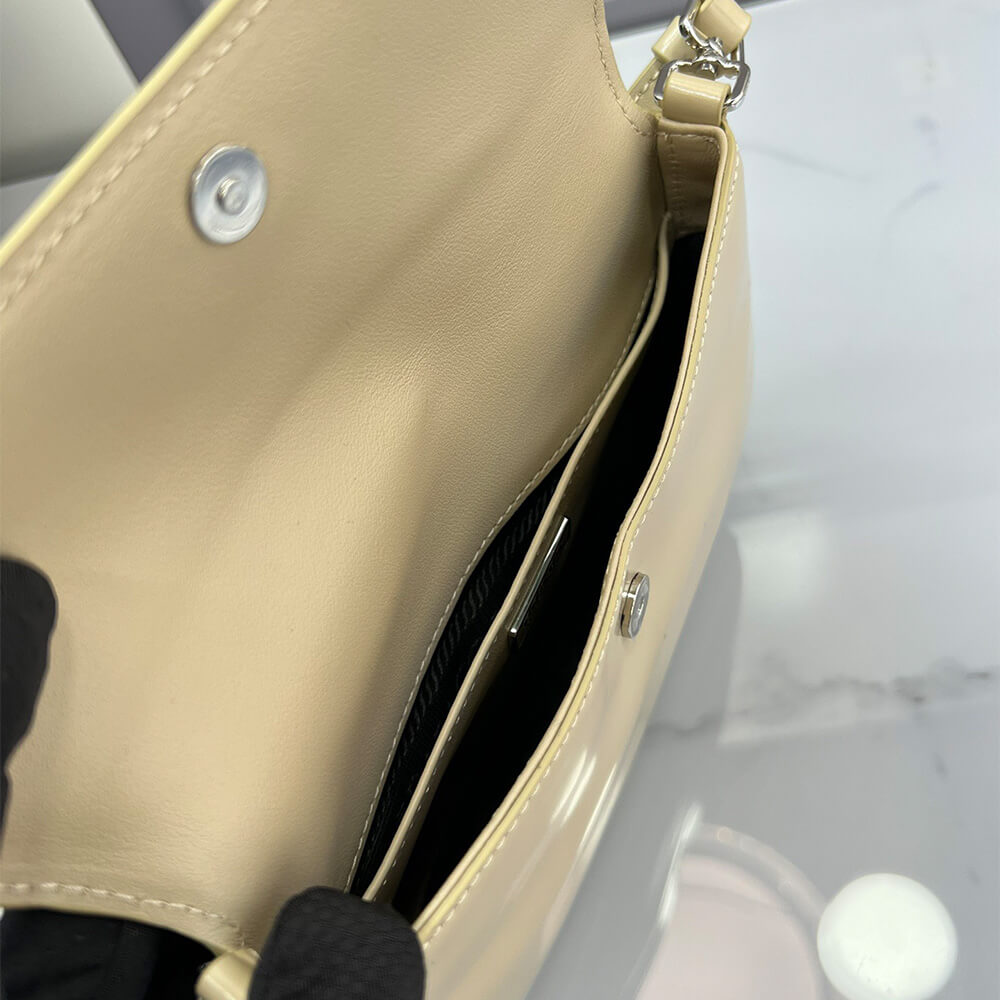 Small Pra*a Cleo brushed leather shoulder bag with flap