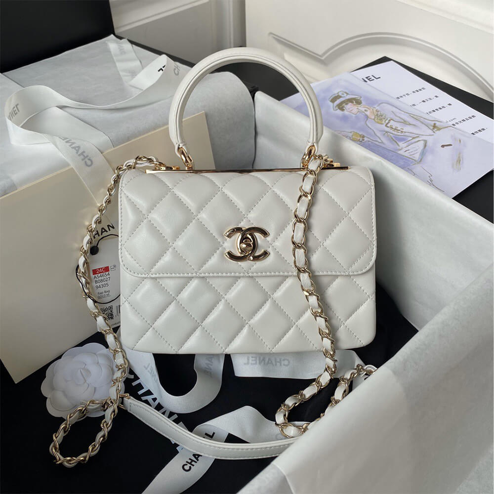 Ch**el Mini Flap Bag with Top Handle(HIGH-END GRADE)