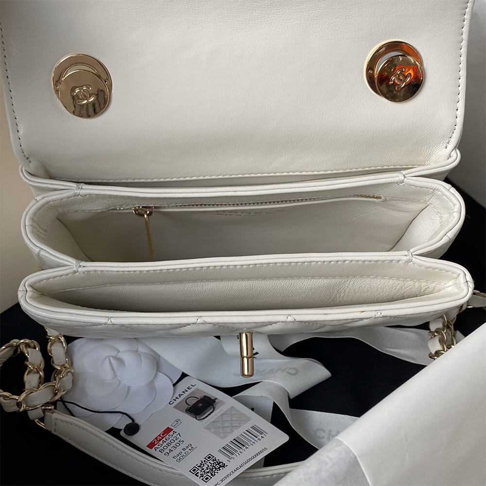 Ch**el Mini Flap Bag with Top Handle(HIGH-END GRADE)