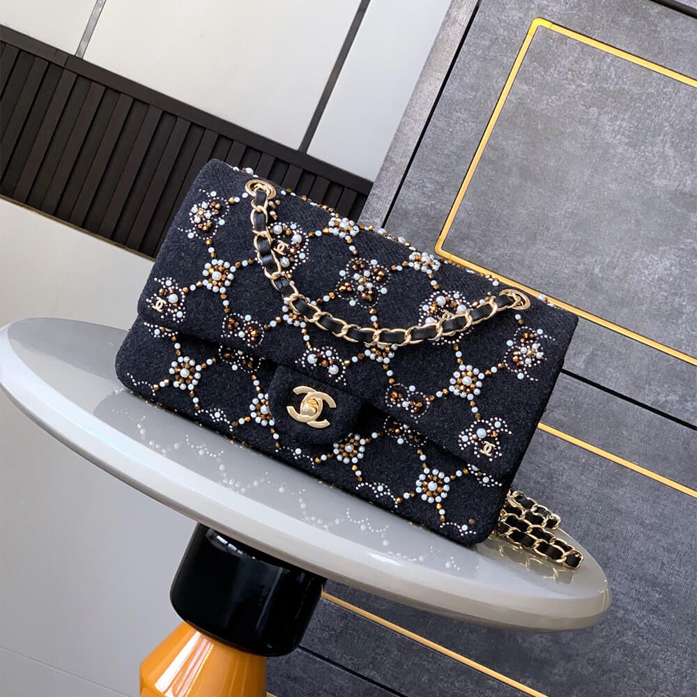 Ch**el Pearl Classic Double Flap Handbag(HIGH-END GRADE)