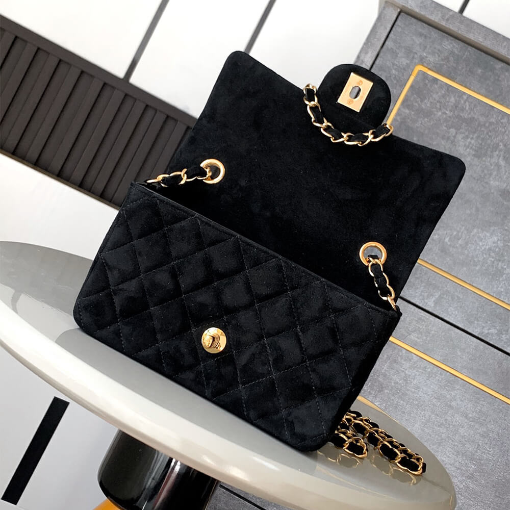 Ch**el SUEDE MINI FLAP BAG(HIGH-END GRADE)