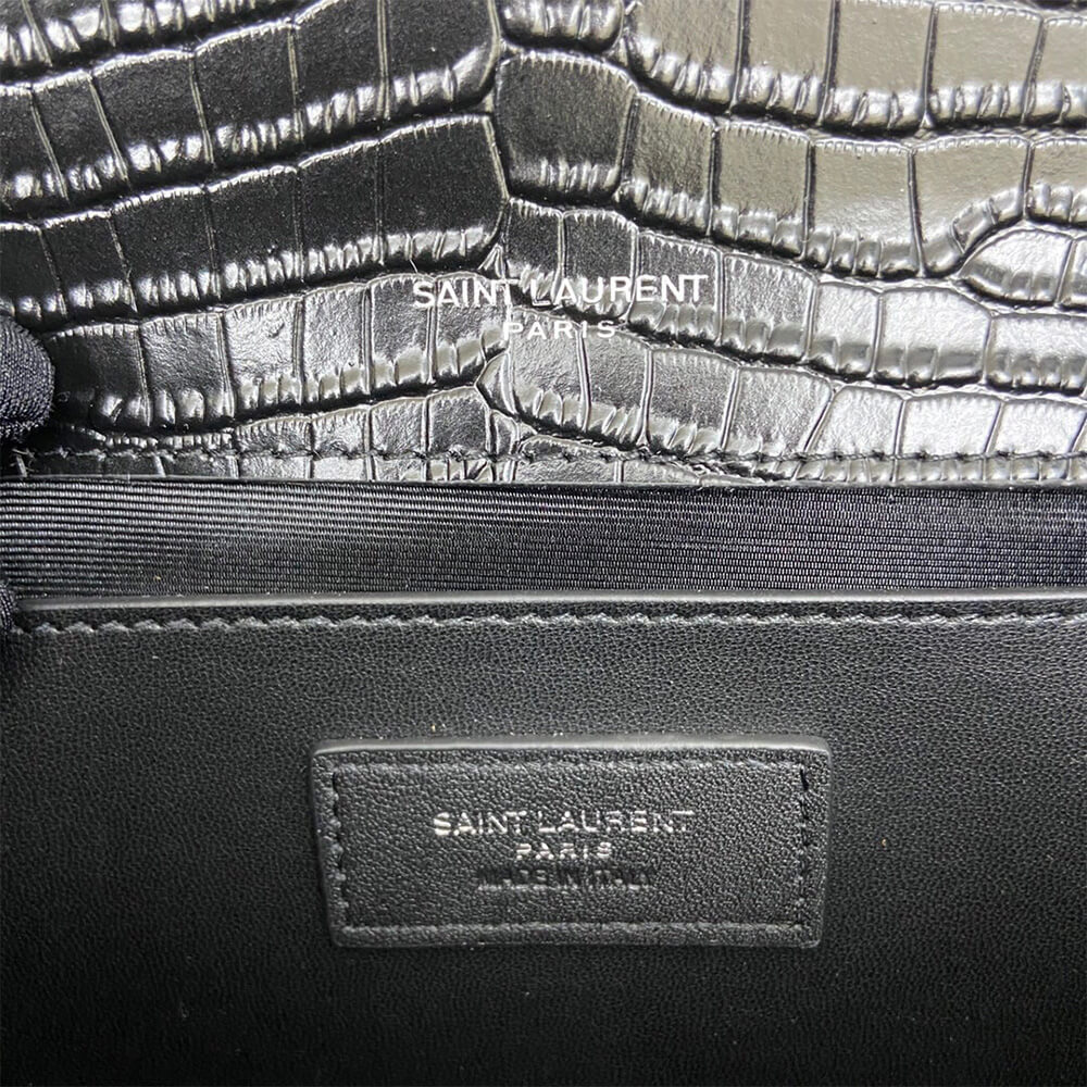Y51 kate medium tassel in crocodile-embossed leather