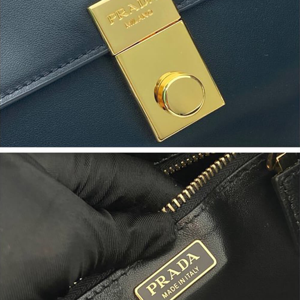 Pra*a Soft Sound small leather shoulder bag with charms(high-end grade)